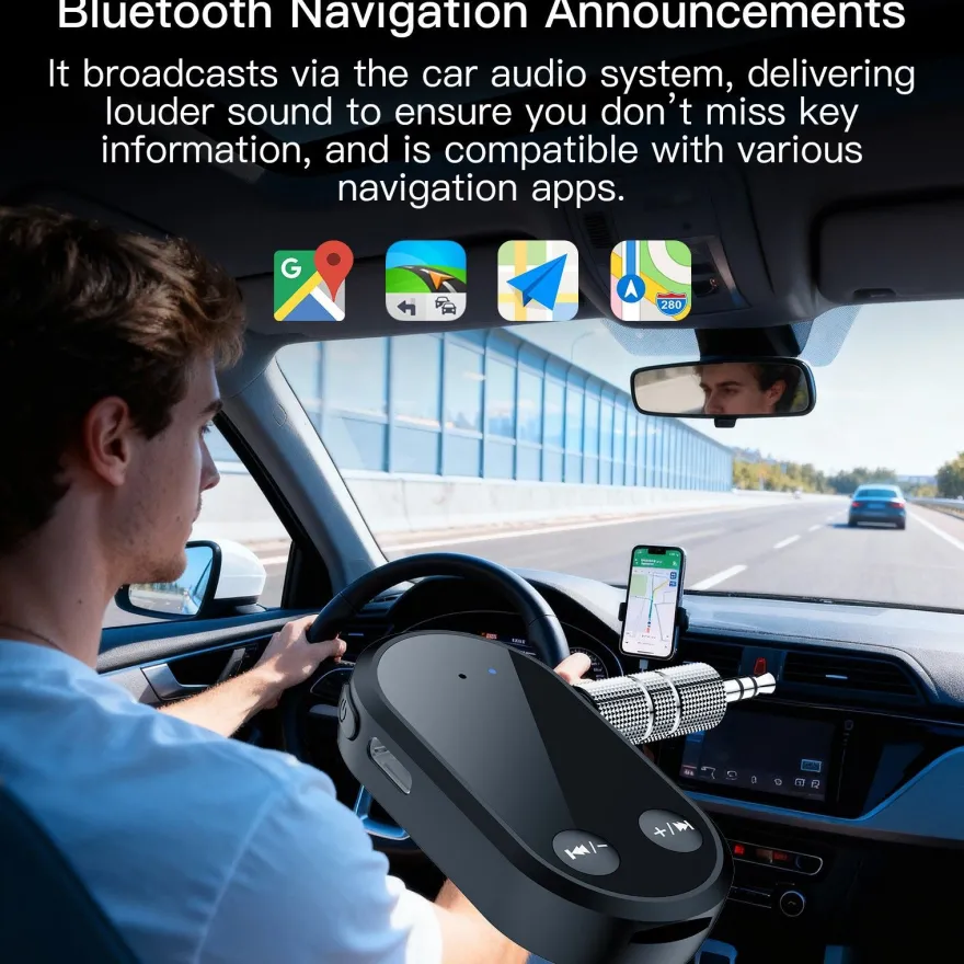 E25C 2in1 Bluetooth 5.0 Audio Empfänger AUX 3,5mm Adapter mit TF Slot, Kabellos Musik