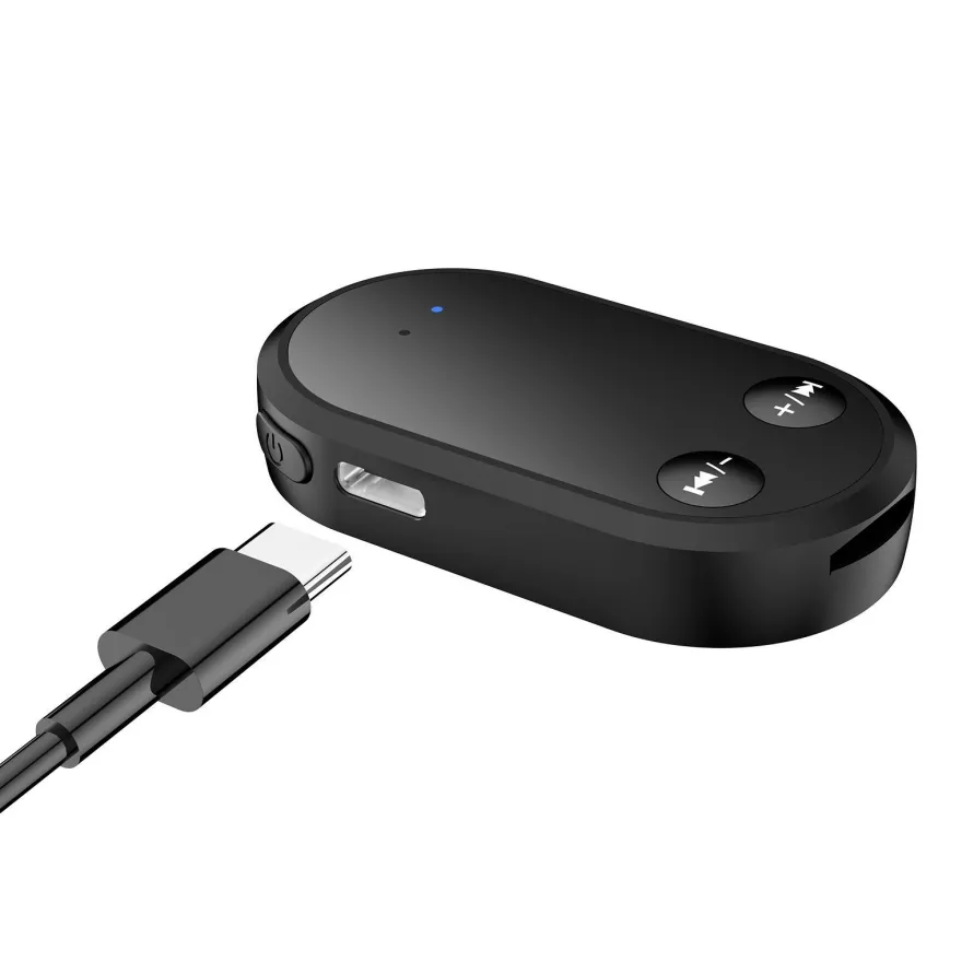 E25C 2in1 Bluetooth 5.0 Audio Empfänger AUX 3,5mm Adapter mit TF Slot, Kabellos Musik