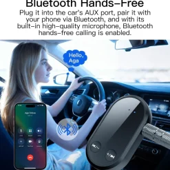 E25C 2in1 Bluetooth 5.0 Audio Empfänger AUX 3,5mm Adapter mit TF Slot, Kabellos Musik