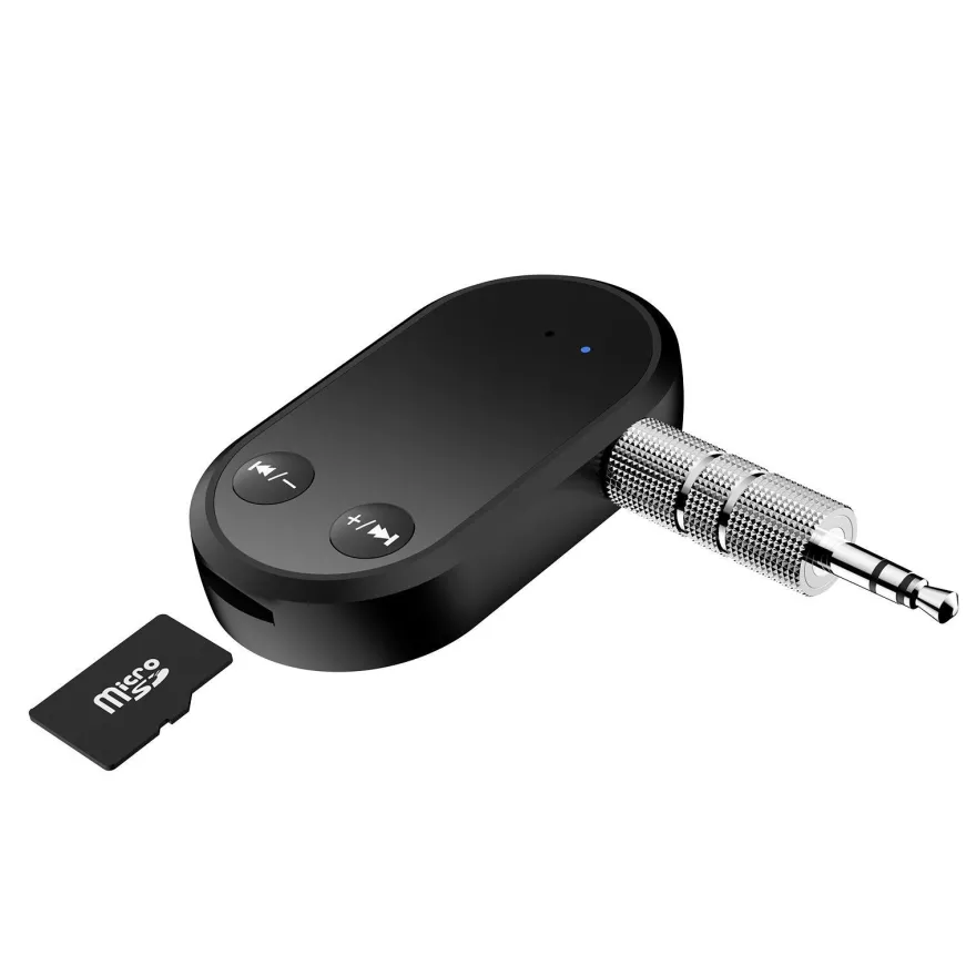 E25C 2in1 Bluetooth 5.0 Audio Empfänger AUX 3,5mm Adapter mit TF Slot, Kabellos Musik