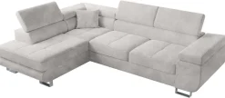 Ecksofa ANTON L-Form mit Schlaffunktion, beige Eckcouch mit Bettkasten Schlafcouch