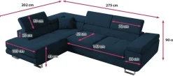 Ecksofa ANTON L-Form mit Schlaffunktion, beige Eckcouch mit Bettkasten Schlafcouch