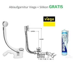 ECOLAM Badewanne 140x140 Irma Acrylwanne Eckwanne Wanne Schürze Siphon Viega GRATIS