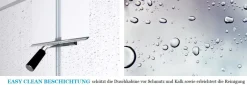 ECOLAM Duschkabine 90x90 200 cm Fresh gold golden Viereck Duschabtrennung Klarglas