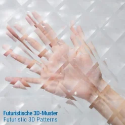 Ecooe 3D Rhombus Transparenter Duschvorhang 240x200cm Anti-Schimmel Eva-Material