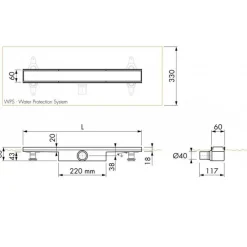 Edelstahl Duschrinne KomplettSet, ESS Easy Drain Compact 30 FF Zero Edcomffzxx-30