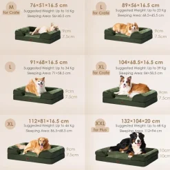 Eheyciga Orthopädisches Hundebett XL (112x81cm) aus Memory Foam, waschbar
