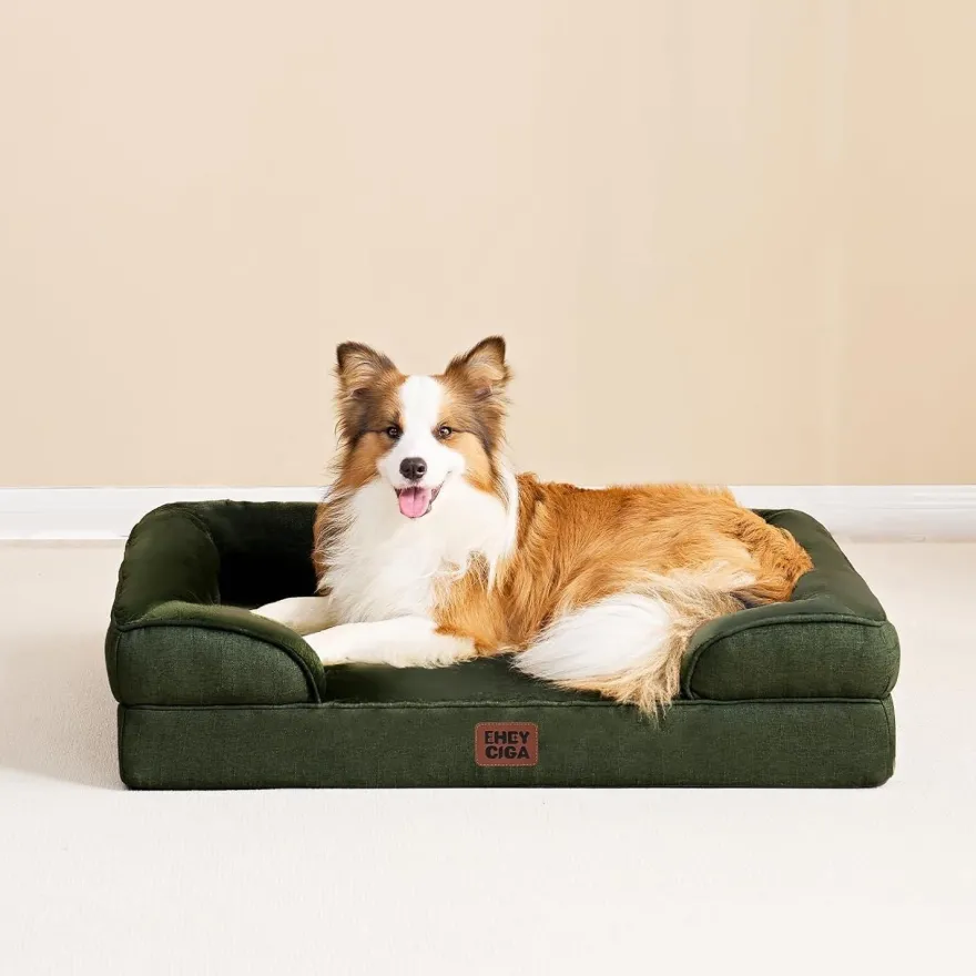 Eheyciga Orthopädisches Hundebett XL (112x81cm) aus Memory Foam, waschbar