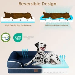 Eheyciga Orthopädisches Hundebett XXL (132x104cm) aus Memory Foam, waschbar