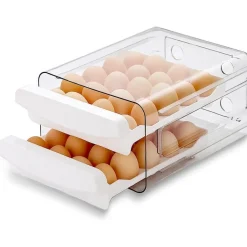 Eierbehälter 40 Gitter 2 Schichten Eierhalter Eierschublade Aufbewahrungsbox