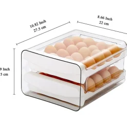 Eierbehälter 40 Gitter 2 Schichten Eierhalter Eierschublade Aufbewahrungsbox