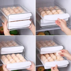 Eierbehälter 40 Gitter 2 Schichten Eierhalter Eierschublade Aufbewahrungsbox