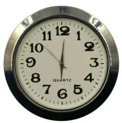 Einbau-Uhr Einsteckuhrwerk Einbauuhr Einsteckwerk Arabisch Ø 55 mm Silber Nr.30