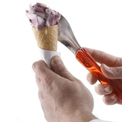 Eiskugelportionierer aus Stahl mit Tritan-Griff, gelb - Hendi 755822