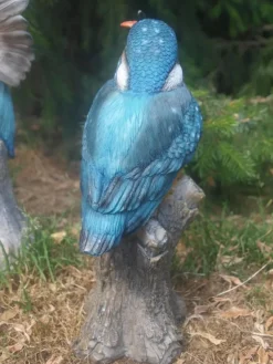 Eisvogel Deko Figur Vogel Gartenfigur Groß Teichdeko lebensecht Neuheit (Gr. Groß)