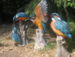 Eisvogel Deko Figur Vogel Gartenfigur Groß Teichdeko lebensecht Neuheit (Gr. Groß)