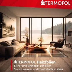 Elektrische Fußbodenheizung Heizfolie 230V – Thermostat – Leistung 140 W/ m2