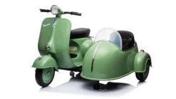 Elektro Kindermotorrad, Kinder Moped Vespa für 2 Kinder mit Beiwagen lizenziert, Elek