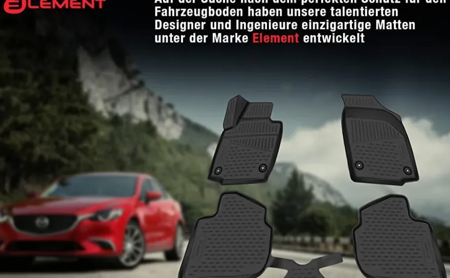 Element Gummi-Fußmatten 3D für Volkswagen iD.3, 2020->, Fließheck 5 Türen, 3 tlg