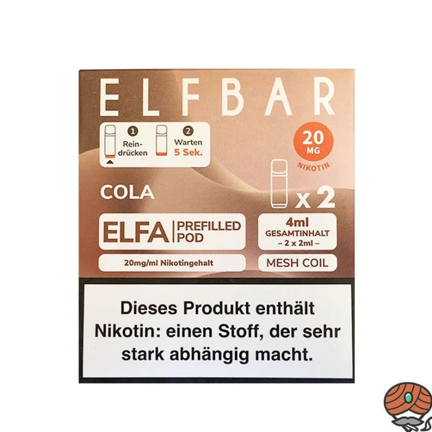 ELFBAR ELFA Akku (Farbe zufällig) + 5x ELFA POD Cola 20mg/ml Nikotin à 2 Pods