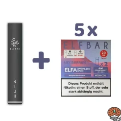 ELFBAR ELFA Akku (Farbe zufällig) + 5x ELFA POD Mix Berries 20mg/ml Nik à 2 Pods