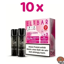 ELFBAR ELFA POD Vanilla White Peach 20mg/ml Nikotin 10x 2 Pods