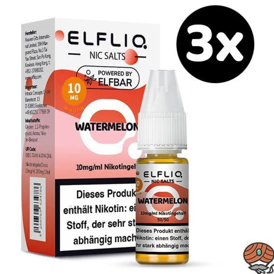 ELFLIQ by ELFBAR Watermelon * 10mg/ml* Nikotinsalz, Liquid 3x 10ml