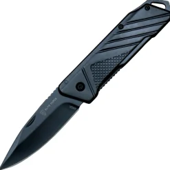 Elite Force Taschenmesser, EF 162, komplett aus Edelstahl, schwarz, mit Gürtelclip