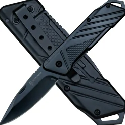 Elite Force Taschenmesser, EF 162, komplett aus Edelstahl, schwarz, mit Gürtelclip