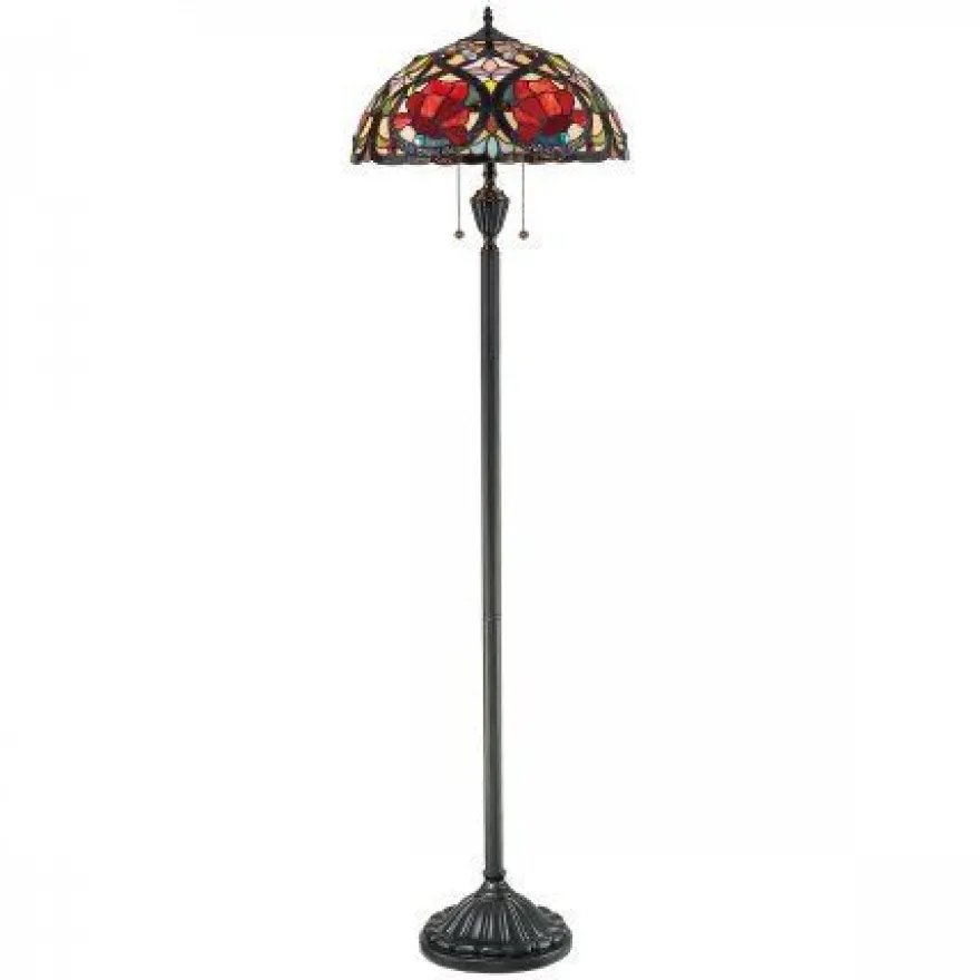 Elstead Larissa 2-flammig Stehlampe Tiffany Stil Bronze design