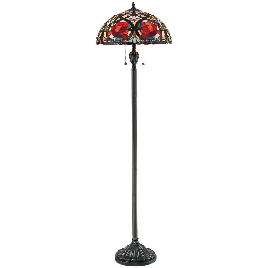 Elstead Larissa 2-flammig Stehlampe Tiffany Stil Bronze design