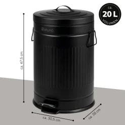 eluno Abfalleimer Vintage, Treteimer, 20 Liter aus Metall