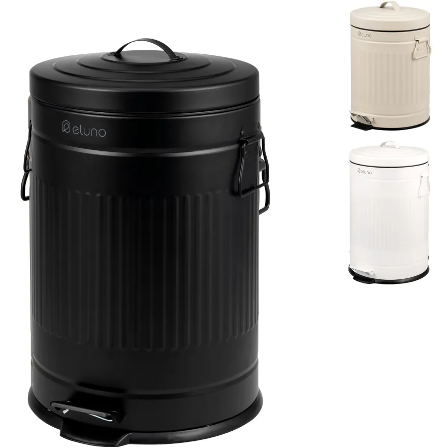 eluno Abfalleimer Vintage, Treteimer, 20 Liter aus Metall