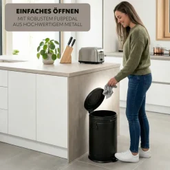 eluno Abfalleimer Vintage, Treteimer, 20 Liter aus Metall