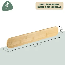 eluno Schlüsselbrett, magnetische Schlüsselleiste aus Bambus