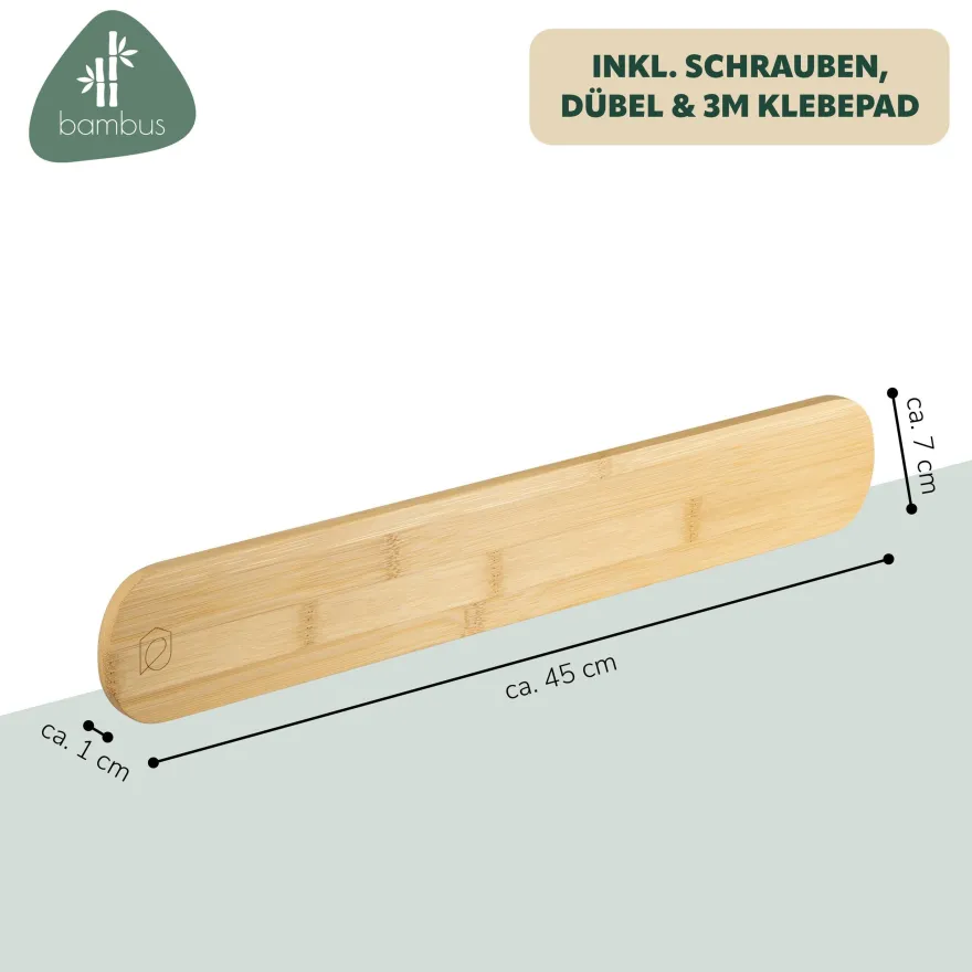 eluno Schlüsselbrett, magnetische Schlüsselleiste aus Bambus