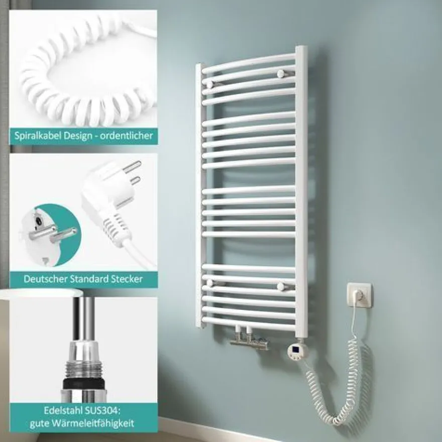 EMKE Badheizkörper Elektro Heizstab 300W-1200W Heizpatrone Mit Temperaturregelung
