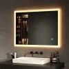 EMKE Badspiegel Mit LED Beleuchtung Wandspiegel Beschlagfrei 3 Lichtfarbe 80x60