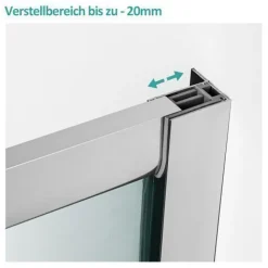 EMKE Duschkabine 90x90x195 Schiebetür Runddusche Viertelkreis Nano Dusche ESG