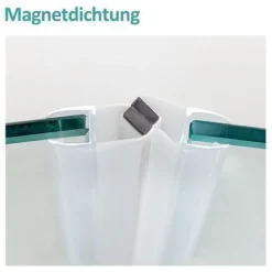 EMKE Duschkabine 90x90x195 Schiebetür Runddusche Viertelkreis Nano Dusche ESG