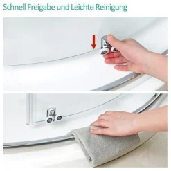 EMKE Duschkabine 90x90x195 Schiebetür Runddusche Viertelkreis Nano Dusche ESG