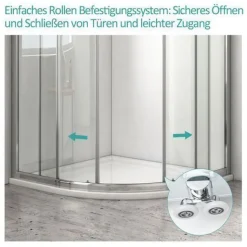 EMKE Duschkabine 90x90x195 Schiebetür Runddusche Viertelkreis Nano Dusche ESG