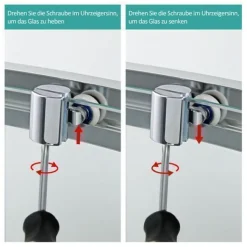 EMKE Duschkabine 90x90x195 Schiebetür Runddusche Viertelkreis Nano Dusche ESG