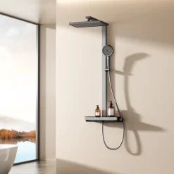 EMKE Duschsystem Mit Thermostat Duscharmatur Regendusche Duschset Dusche