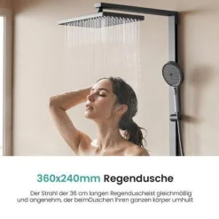 EMKE Duschsystem Mit Thermostat Duscharmatur Regendusche Duschset Dusche