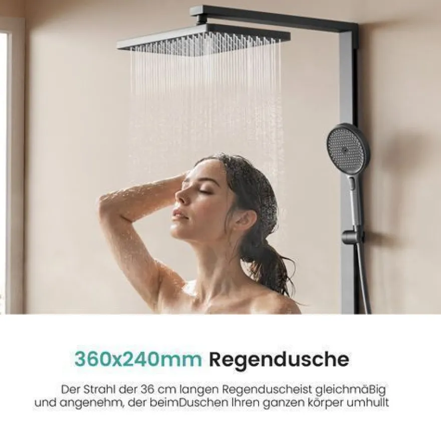 EMKE Duschsystem Mit Thermostat Duscharmatur Regendusche Duschset Dusche