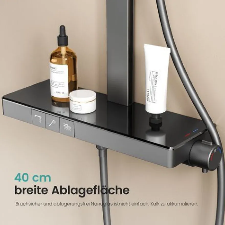 EMKE Duschsystem Mit Thermostat Duscharmatur Regendusche Duschset Dusche