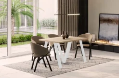 ENDO XXL Esstisch Lungo WEISS 130-405 cm ausziehbar Kulissentisch Esszimmertisch NEU