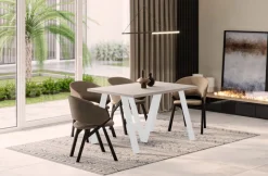ENDO XXL Esstisch Lungo WEISS 130-405 cm ausziehbar Kulissentisch Esszimmertisch NEU