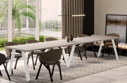 ENDO XXL Esstisch Lungo WEISS 130-405 cm ausziehbar Kulissentisch Esszimmertisch NEU